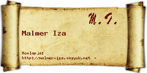 Malmer Iza névjegykártya